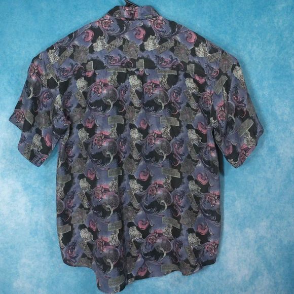 Colore Italia 100% Silk Short Sleeve Button Up Shirt, Men's, Size Medium - Picture 2 of 4